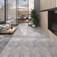 Produktbild för Golvbrädor PVC 4,46 m² 3 mm självhäftande cement brun