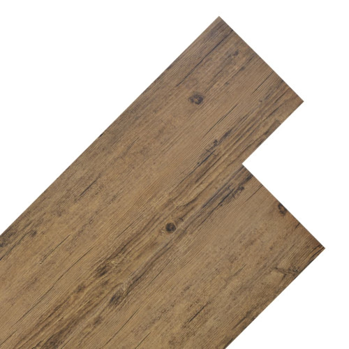 vidaXL Ej självhäftande PVC-golvplankor 4,46 m² 3 mm valnötsbrun
