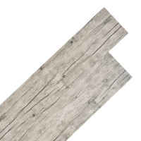 Produktbild för Ej självhäftande PVC-golvplankor 4,46 m² 3 mm ljusgrå