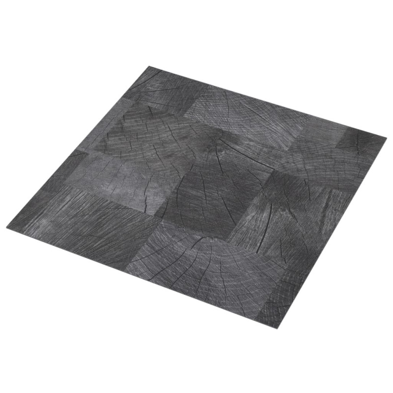 Produktbild för PVC-golvbrädor självhäftande 5,11 m² trästruktur grå