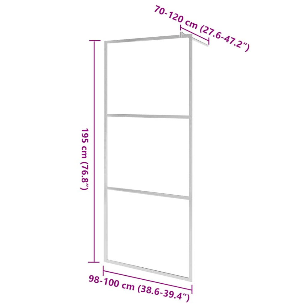 Produktbild för Duschvägg med klart ESG-glas 100x195 cm