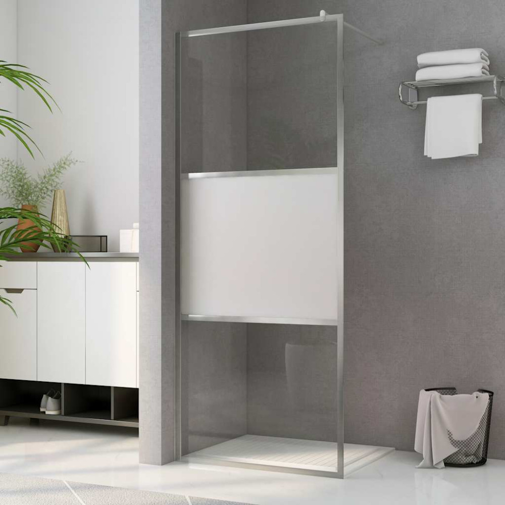 Produktbild för Duschvägg med halvfrostat ESG-glas 115x195 cm