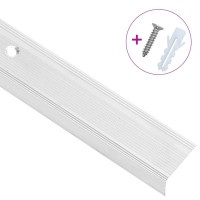 Produktbild för Trappnäsor i L-form 15 st aluminium 100 cm silver