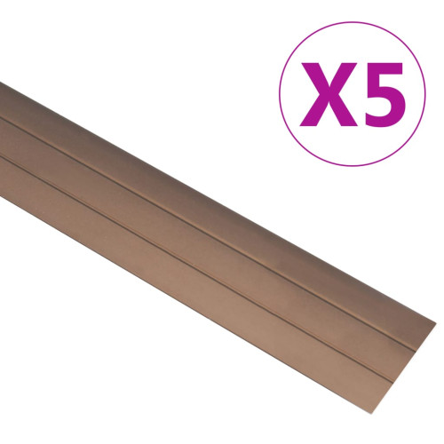 vidaXL Golvprofiler 5 st aluminium 90 cm brun