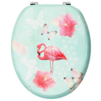 Produktbild för Toalettsits med lock MDF flamingo