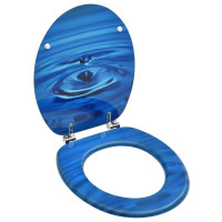 Miniatyr av produktbild för Toalettsits med lock MDF vattendroppar blå