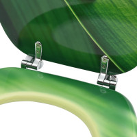 Miniatyr av produktbild för Toalettsits med lock MDF grön vattendroppar