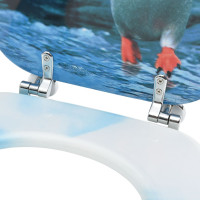 Produktbild för Toalettsits med lock MDF pingvin
