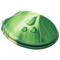 Produktbild för Toalettsits med mjuk stängning MDF vattendroppar grön