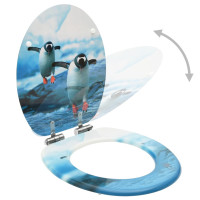 Produktbild för Toalettsits med mjuk stängning MDF pingvin
