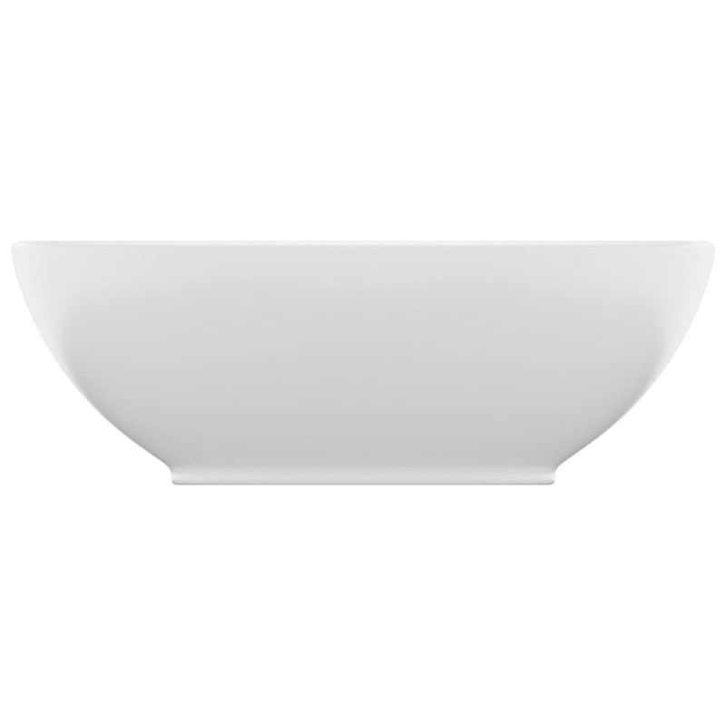 Produktbild för Lyxigt ovalt handfat matt vit 40x33 cm keramik