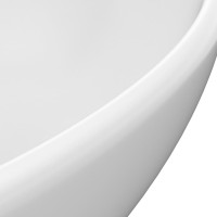 Produktbild för Lyxigt ovalt handfat matt vit 40x33 cm keramik