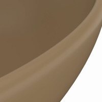 Miniatyr av produktbild för Lyxigt ovalt handfat matt gräddvit 40x33 cm keramik