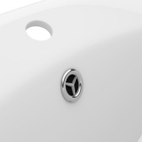 Miniatyr av produktbild för Ovalt handfat med bräddavlopp matt vit 58,5x39 cm keramik