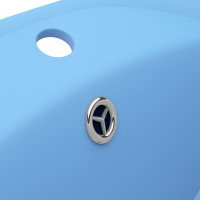 Produktbild för Ovalt handfat med bräddavlopp matt ljusblå 58,5x39 cm keramik