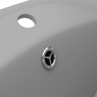 Produktbild för Ovalt handfat med bräddavlopp matt ljusgrå 58,5x39 cm keramik