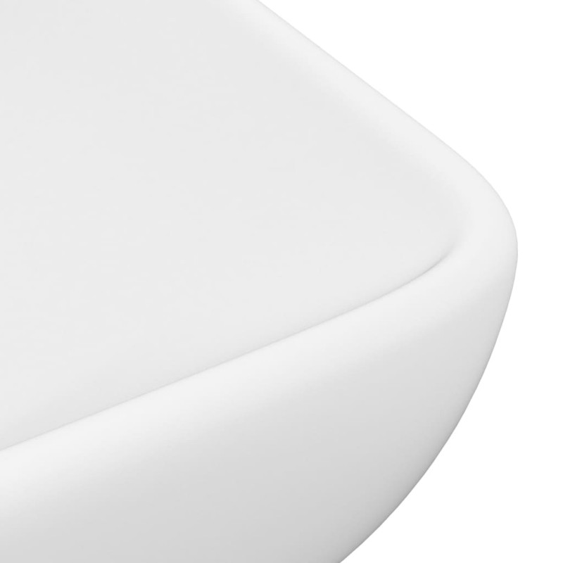 Produktbild för Lyxigt rektangulärt handfat matt vit 71x38 cm keramik