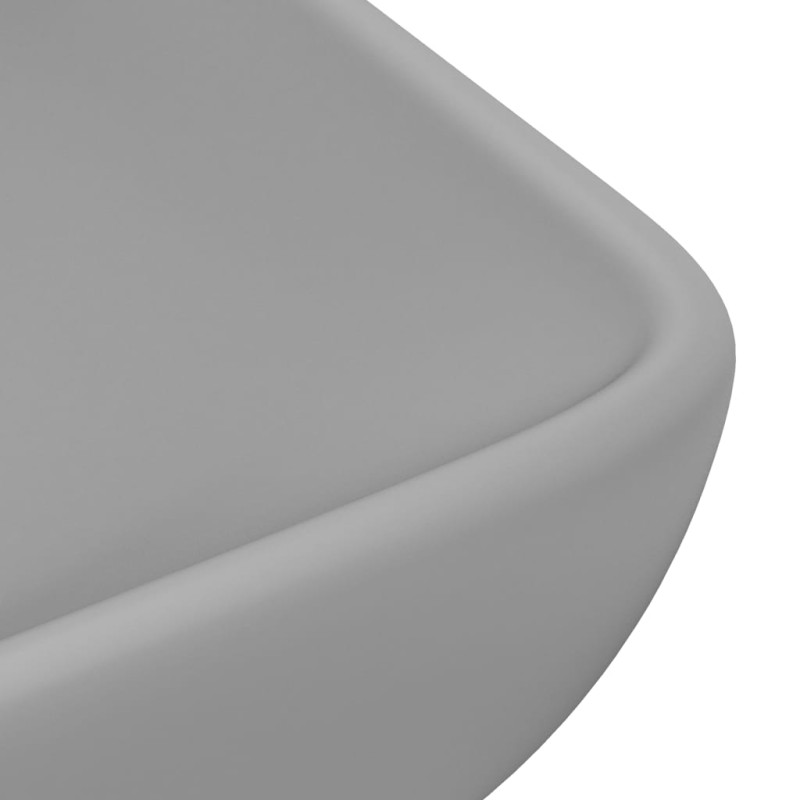 Produktbild för Lyxigt rektangulärt handfat matt ljusgrå 71x38 cm keramik