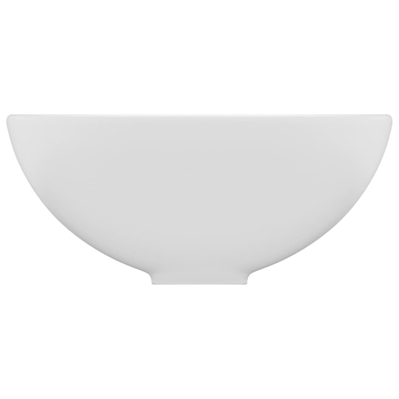 Produktbild för Lyxigt runt handfat matt vit 32,5x14 cm keramik