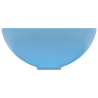 Miniatyr av produktbild för Lyxigt runt handfat matt ljusblå 32,5x14 cm keramik