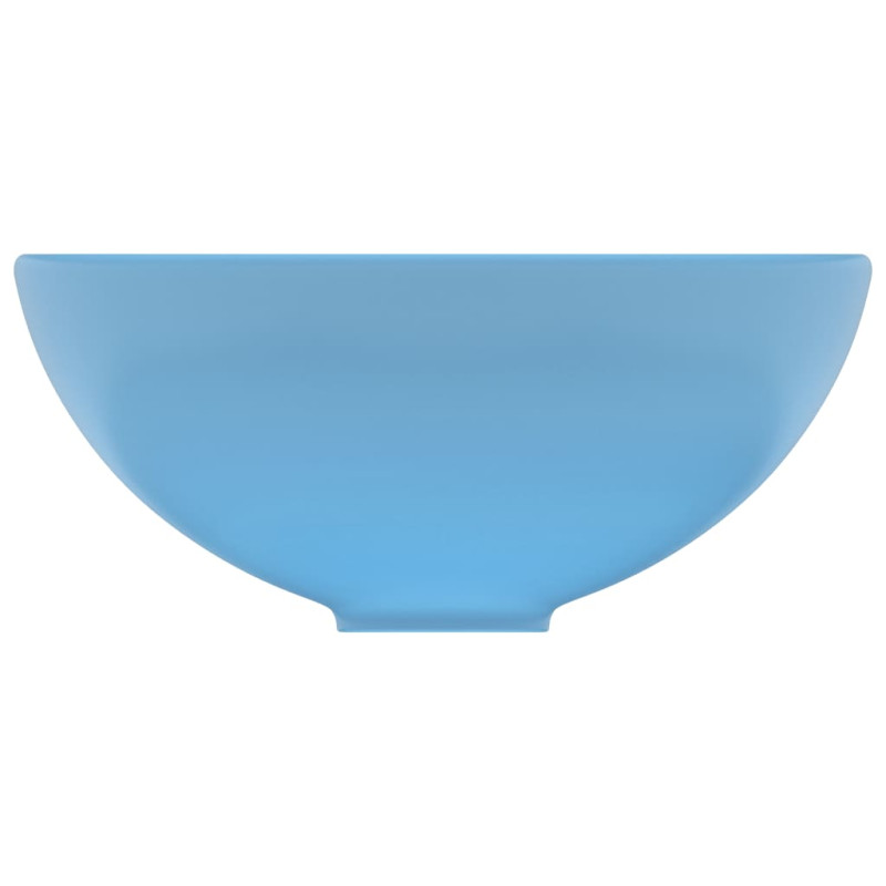 Produktbild för Lyxigt runt handfat matt ljusblå 32,5x14 cm keramik