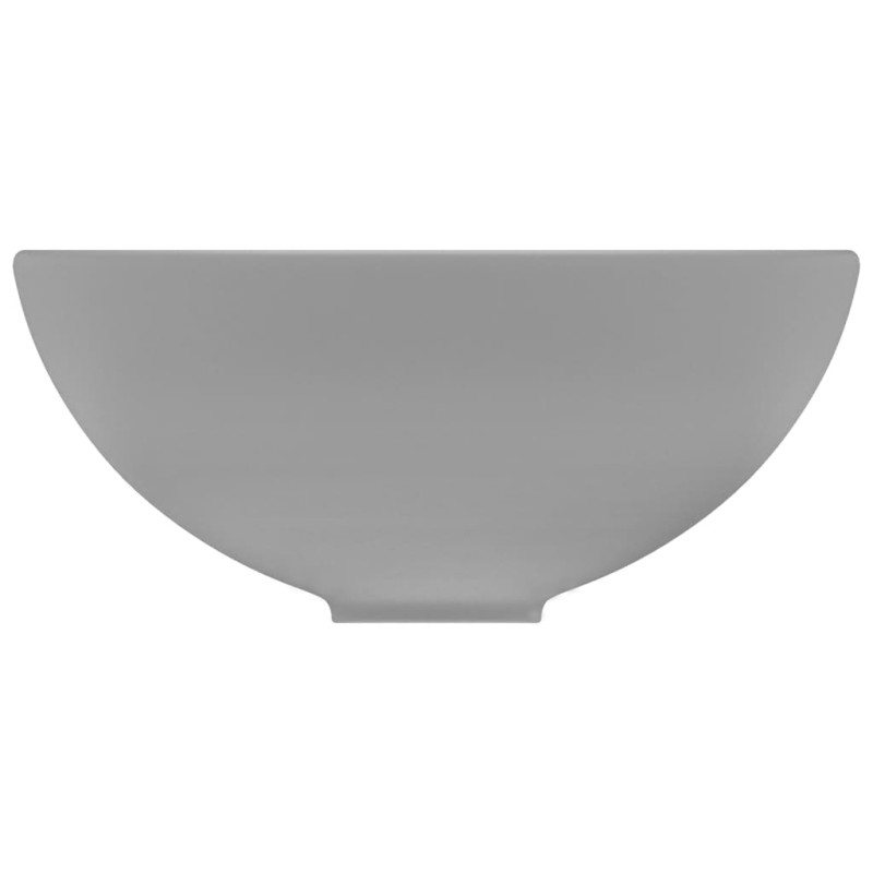 Produktbild för Lyxigt runt handfat matt ljusgrå 32,5x14 cm keramik