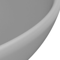 Miniatyr av produktbild för Lyxigt runt handfat matt ljusgrå 32,5x14 cm keramik