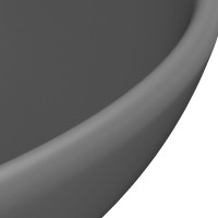 Produktbild för Lyxigt runt handfat matt mörkgrå 32,5x14 cm keramik