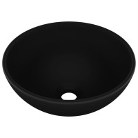 Miniatyr av produktbild för Lyxigt runt handfat matt svart 32,5x14 cm keramik