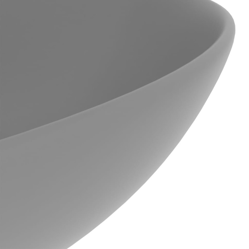 Produktbild för Handfat keramik ljusgrå rund
