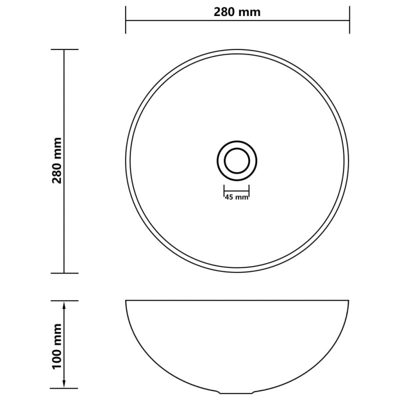 Produktbild för Handfat keramik ljusgrå rund