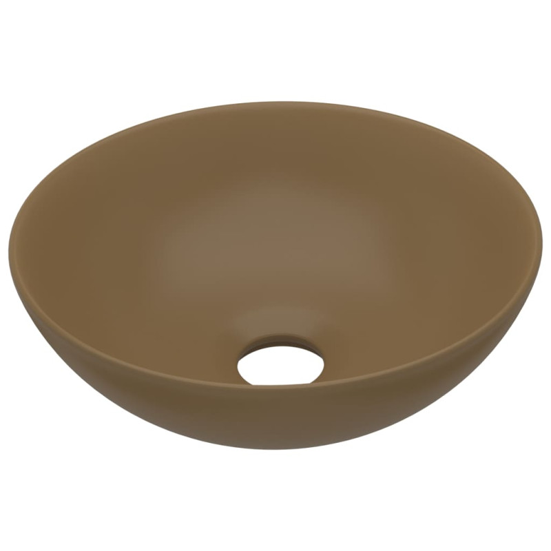 Produktbild för Handfat keramik matt gräddvit rund