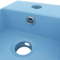 Miniatyr av produktbild för Handfat med bräddavlopp keramik ljusblå
