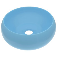 Miniatyr av produktbild för Lyxigt runt handfat matt ljusblå 40x15 cm keramik