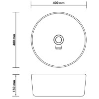 Produktbild för Lyxigt runt handfat matt mörkblå 40x15 cm keramik