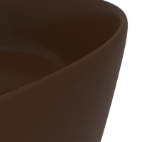 Miniatyr av produktbild för Lyxigt runt handfat matt mörkbrun 40x15 cm keramik