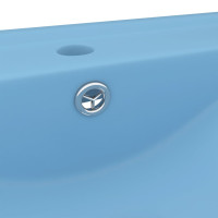 Produktbild för Lyxigt handfat med kranhål matt ljusblå 60x46 cm keramik