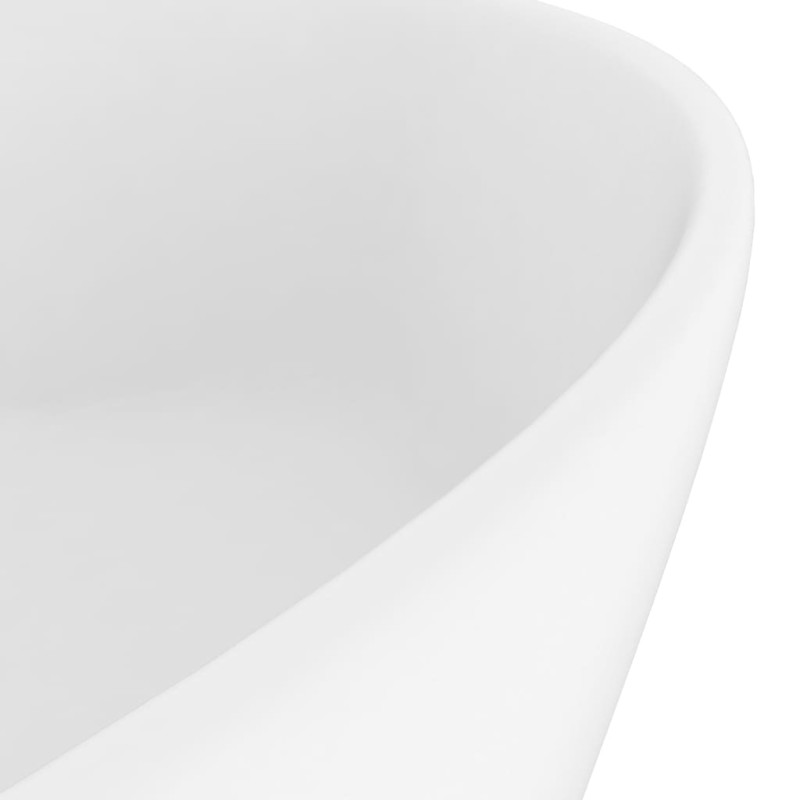 Produktbild för Handfat med bräddavlopp matt vit 36x13 cm keramik