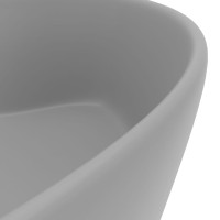 Produktbild för Handfat med bräddavlopp matt ljusgrå 36x13 cm keramik