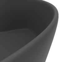 Produktbild för Handfat med bräddavlopp matt mörkgrå 36x13 cm keramik
