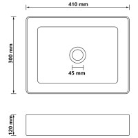 Produktbild för Lyxigt handfat matt vit 41x30x12 cm keramik