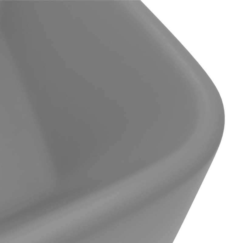 Produktbild för Lyxigt handfat matt ljusgrå 41x30x12 cm keramik