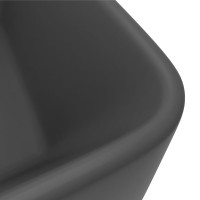 Produktbild för Lyxigt handfat matt mörkgrå 41x30x12 cm keramik