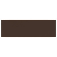 Produktbild för Lyxigt handfat matt mörkbrun 41x30x12 cm keramik