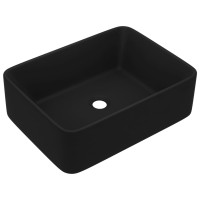Miniatyr av produktbild för Lyxigt handfat matt svart 41x30x12 cm keramik