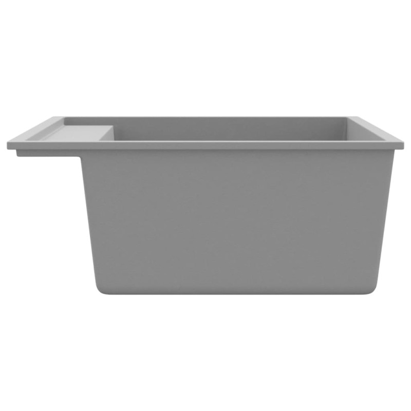 Produktbild för Diskho med bräddavlopp grå granit