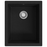 Miniatyr av produktbild för Diskho med bräddavlopp svart granit