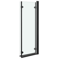 Produktbild för Duschvägg fällbar 3 paneler ESG 130x138 cm svart
