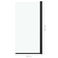 Produktbild för Duschvägg ESG 68x130 cm svart