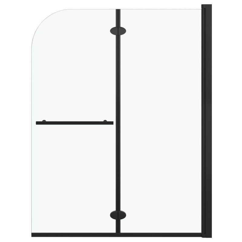 Produktbild för Duschvägg fällbar 2 paneler ESG 95x140 cm svart